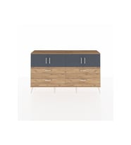 Arges Konsol 2 Raflı 4 Çekmeceli 4 Kapaklı 176x30x99 Çam-Antrasit/Çam