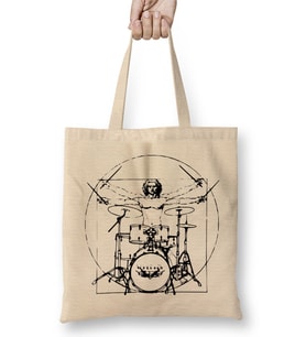 Vitruvian Man Drum Kit Black Lines Bez Çanta Uzun Saplı