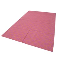Şeker Pembe Geometrik Kilim Modern El Dokuma Yün Pamuk Salon Yatak Odası Mutfak Etnik