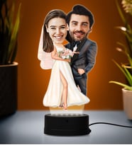 Doğum Günü Hediyesi,Sevgiliye Hediye, Kişiye Özel Fotoğraflı En Tatlı Aile Karikatür 3D Led Lamba (Beyaz)