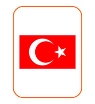 Ay Yıldız Kare Hilal Bayrak Oto Sticker Kırmızı 15*9 Cm