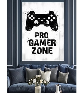 Pro Gamer Konsol Bölgesi Dekoratif Kanvas - Mdf Ahşap Tablo