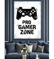 Pro Gamer Konsol Bölgesi Dekoratif Kanvas - Mdf Ahşap Tablo