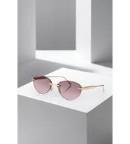Polo Air UV400 Korumalı Çerçevesiz Cat Eye Kadın Güneş Gözlüğü Gold Pembe Renk PLG-2122C4