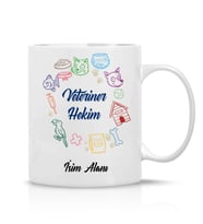 Veteriner Hekim Özel Hediye İsimli Çay Kahve Kupa Bardak-Veteriner-045