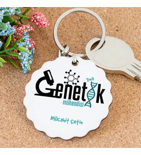 İsme Özel Genetik Mühendisi Papatya Anahtarlık