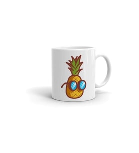 Gözlüklü Pine Apple Baskılı Kupa Bardak
