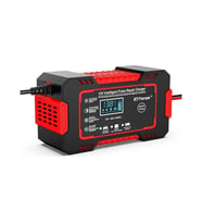 ALY 12V 8A Akıllı Araba Motosiklet LCD Ekran Araç Akü Onarım Hızlı Şarj Cihazı (Siyah-Kırmızı)