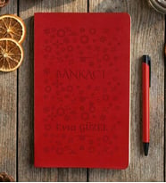 Kişiye Özel Bankacı Defter  Hediyesi (Kırmızı)