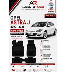 OPEL ASTRA J 2009 - 2026 Araca Özel Kauçuk 3D Profesyonel Oto Paspası