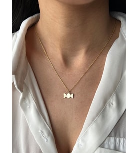 Minimalist Şeker Figürlü Kolye 925K Gümüş (Gold)