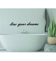BK Home Live Your Dreams Ahşap Duvar Yazısı (Siyah)