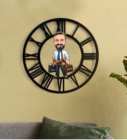 Kişiye Özel Tamirci Karikatür 3D Ahşap Mdf Duvar Saati 248