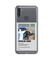 Samsung Galaxy M21 Uyumlu Regular Show Mordecai ve Rigby Desenli Şeffaf Telefon Kılıfı