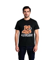 Erkek DJ Köpek Kulaklık Turntable Müzik Baskılı Pamuk Tişört Casual Günlük Rahat Modern Şık Konforlu