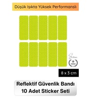 #Reflektör Reflektör Honeycomb Reflektif Güvenlik Bandı Altıgen Petek Dokulu 10 Adet Sticker Seti Ya