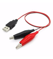 Usb Krokodil Çevirici Kablo - 5V Kaynak Test Kablosu 60Cm Max 2A