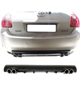 Toyota Auris Siyah Difüzör Çiftli Yuvarlak Egzoz Görünümlü D Tip Difizör