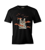 Angry with the Fishes - Kedi Siyah Erkek Tshirt