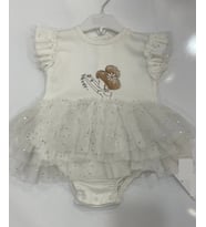 YAZLIK KATKAT ETEKLİ TÜLLÜ BEBE KIZ ÇITÇITLI BADİ
