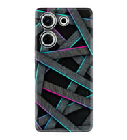 Camon 20 Kılıf Silikon Desen Özel Seri Gri Zigzag 1706