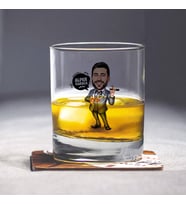 Kişiye Özel Erkek Patron Karikatürlü Viski Bardağı