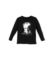 Atatürk Baskılı İmza Detay Siyah Uzun Kollu sweatshirt