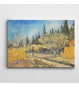 Vincent Van Gogh Blühender Obstgarten Von Zypressen Umgeben Kanvas Tablo