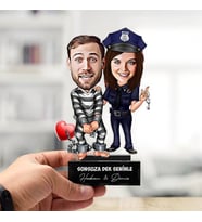 Kişiye Özel Biz Bize Mahkumuz Sevgiliye Hediye Karikatürlü Biblo