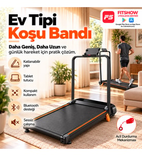 Güçlü Katlanabilir Koşu Bandı Ev Tipi Yürüyüş Fitshow App Bluetoothlu Uzaktan Kumanda Sessiz Motor