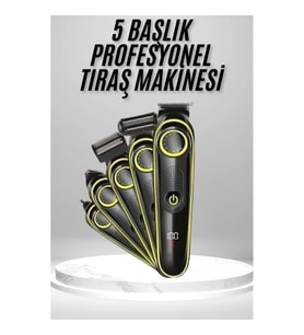Mey İthalat® Saç Sakal Vücut Tıraş Makinesi 5in1 Kablosuz Burun Kulak Tıraş Makinesi