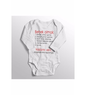 Çocuk Beyaz Bebek Olmak Ve Bebek Hakları Yazılı Zıbın