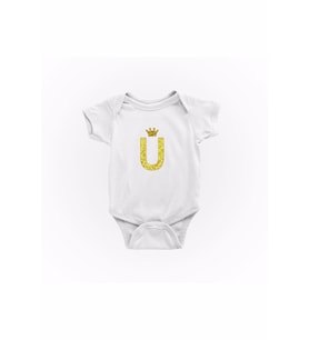 Unisex Bebek U Harfi Baskılı Zıbın