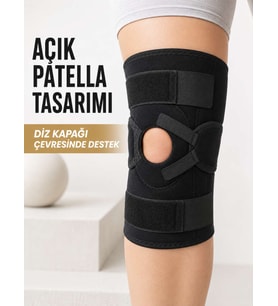 Açık Patella Ligamentli Dizlik Yan Destekli Esnek Ayarlanabilir Diz Desteği