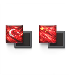 Buzdolap Magnetleri - Çin Bayrağı ve Türk Bayrağı - 2'li Set Magneti