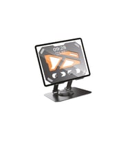 360 Derece Dönen Mekanik Masaüstü Tablet Standı Katlanabilir (Siyah - Turuncu)