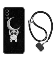General Mobile Gm 23 Kılıf Resimli Boyun Askılı İpli Desenli Silikon Series Panda Moon 1811