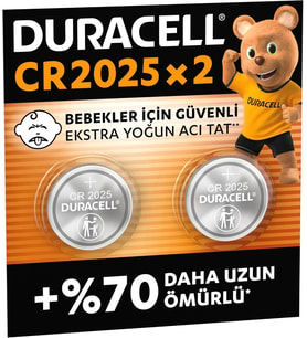 CR 2025 Lityum Düğme Pil (2'li paket) – 3V (CR2025)