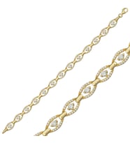 925 Ayar Gümüş Gold Oval Su Yolu Bileklik