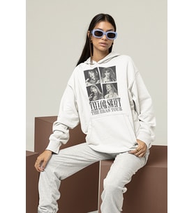 Unisex Taylor Swift The Eras Tour Baskılı Oversize Hoodie