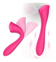 Otomatik Isıtmalı Kıkırdaklı Bükülebilir Klitoris Emiş Güçlü ve G-Spot Uyarıcı Titreşimli 2 in 1 Vibratör