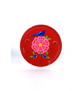 Tepsi Kırmızı Kuşlu (26 Cm)