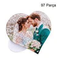 Kişiye Özel Fotoğraflı Kalp Puzzle 97 Parça'lı 29*40