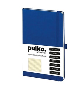 PULKO NOTEBOOK PND011 SERT KAPAK 13x21cm 55gr. 160 SAYFA TERMO DERİ ÇİZGİLİ DEFTER - MAVİ