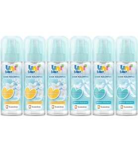 Uni Baby Bebek Kolonyası 150ML Karma Set Nemlendiricili (Bebeksi Dokunu/Çiçeksi Ferahlık) (6 Lı Set)