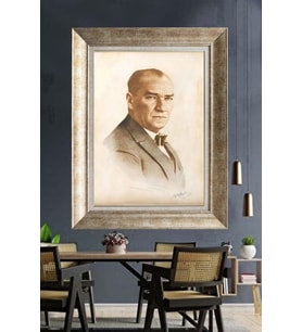 Gümüş Çerçeveli Atatürk Tablo za440
