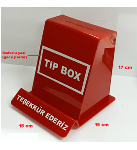kırmızı tip box bahşiş kutusu