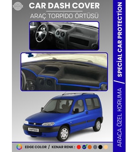 PEUGEOT PARTNER (1996-2002) Torpido Örtüsü Panel Koruma Torpido Koruma Tam Uyum Kaymaz Özel Kesim