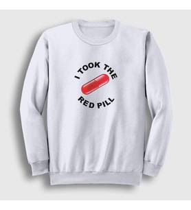 Presmono Unisex Beyaz I Took The Red Pill Ideology Sweatshirt 447981tt (Beyaz)