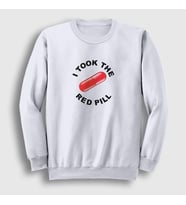 Presmono Unisex Beyaz I Took The Red Pill Ideology Sweatshirt 447981tt (Beyaz)